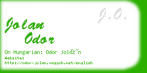 jolan odor business card